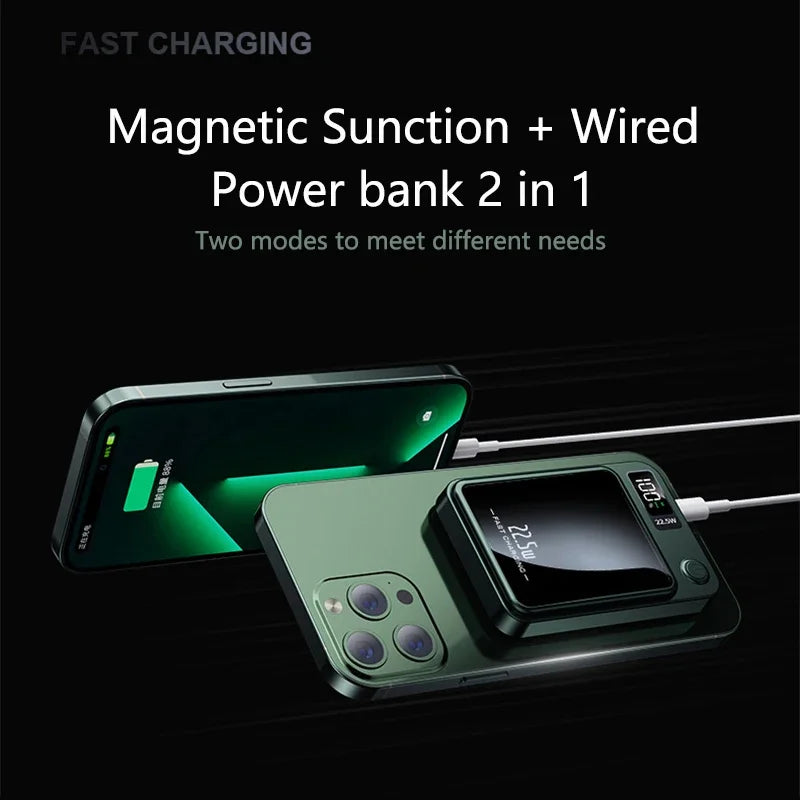 Magnetisk trådlös Power Bank 30000mAh 22.5W. För Huawei Samsung iPhone